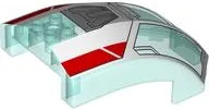 Windscreen 10 x 6 x 4 Curved with SW The Crimson Firehawk, Red and White Stripes and Window Frame Pattern