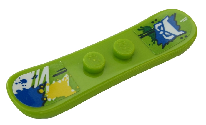 Minifigure, Utensil Snowboard Small with White Mask and Multi-Colored Decoration Pattern (Stickers) - Set 60203