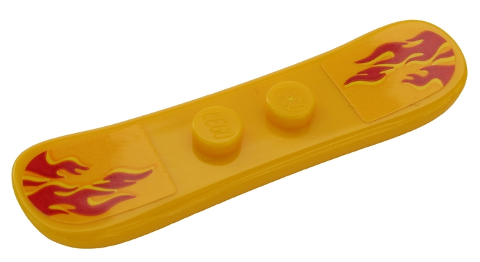 Minifigure, Utensil Snowboard Small with Red Flames Pattern (Stickers) - Set 60203