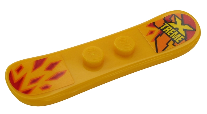 Minifigure, Utensil Snowboard Small with 'X TREME' and Red Spikes Pattern (Stickers) - Set 60203
