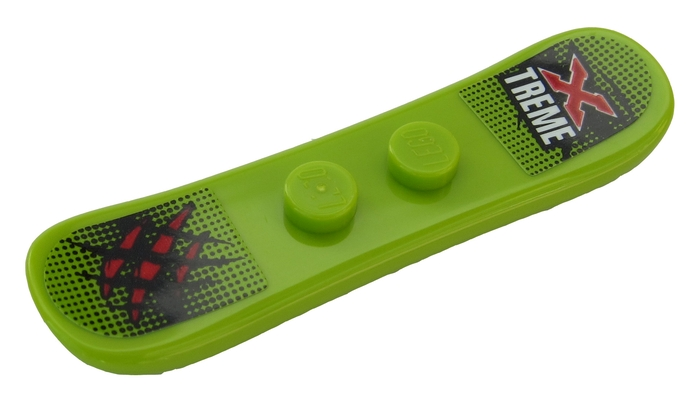 Minifigure, Utensil Snowboard Small with 'X TREME' and Red and Black Scratches Pattern (Stickers) - Set 60203