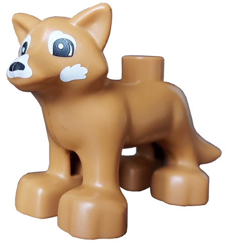 Duplo Fox with White Muzzle and White Eye Spots Pattern (Dog Husky)