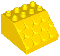 Duplo, Brick 4 x 4 x 2 Slope with Shingles Profile