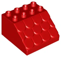 Duplo, Brick 4 x 4 x 2 Slope with Shingles Profile