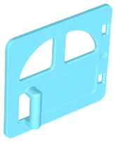 Duplo Door / Window Pane 1 x 4 x 3 with Two Rounded Panes and Handle