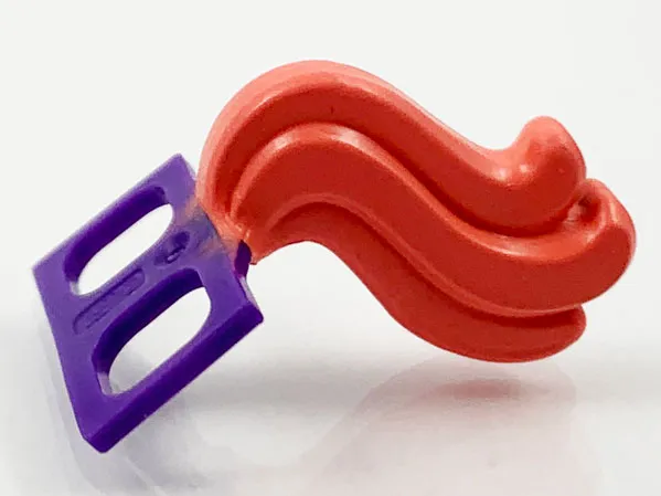 Minifigure Costume Tail Horse with Coral Hair Pattern