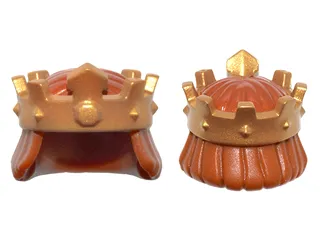 Minifigure, Hair Mid-Length, Straight with Gold Crown Pattern