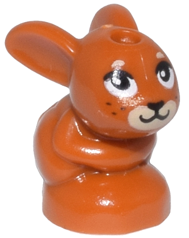 Bunny / Rabbit, Friends Style, Baby, Sitting with Black Eyes, Nose, Mouth and Whiskers, Tan Muzzle Pattern