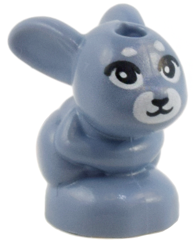 Bunny / Rabbit, Friends Style, Baby, Sitting with Black Eyes, Nose and Mouth, White Muzzle Pattern