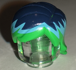 Minifigure, Hair Female Mid-Length with Side Part and Light Blue and Dark Blue Top Pattern (SW Sabine Wren)