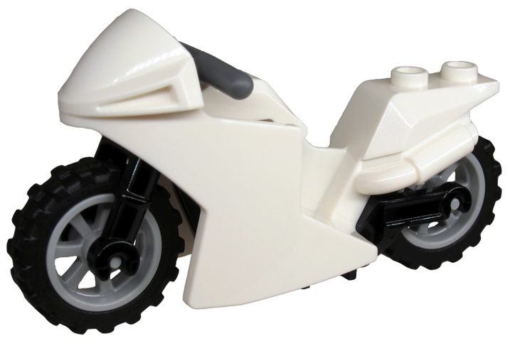 Motorcycle Sport Bike with Black Frame, Light Bluish Gray Wheels and Dark Bluish Gray Handlebars