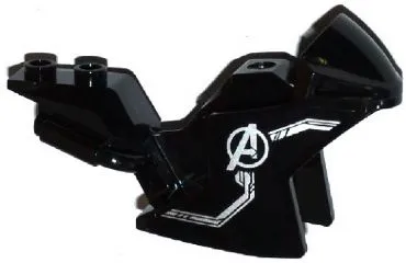 Motorcycle Fairing, Racing (Sport) Bike with Silver Lines and Avengers Logo Pattern on Both Sides (Stickers) - Set 76032