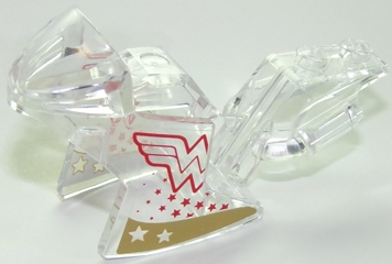 Motorcycle Fairing, Racing (Sport) Bike with Gold Stripe with Stars and Wonder Woman Logo Pattern on Both Sides (Stickers) - Set 41235