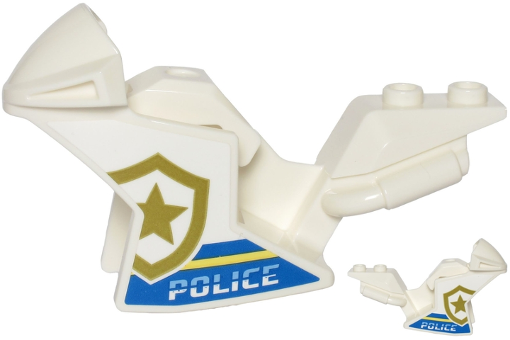 Motorcycle Fairing, Racing (Sport) Bike with 'POLICE', Blue and Bright Light Yellow Stripes and Gold Star Badge Logo Pattern on Both Sides (Stickers) - Sets 60244 / 60245 / 60246