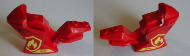 Motorcycle Fairing, Racing (Sport) Bike with 'FIRE-05' and Fire Logo Badge Pattern on Both Sides (Stickers) - Set 60214