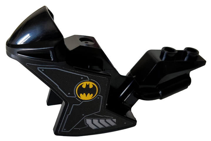 Motorcycle Fairing, Racing (Sport) Bike with Yellow Batman Logo, Metal Plates and Vents Pattern on Both Sides (Stickers) - Set 76160