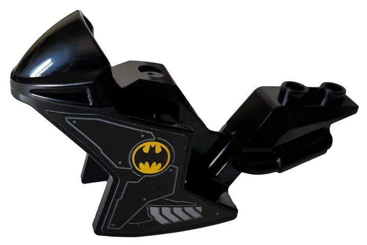 Motorcycle Fairing, Racing (Sport) Bike with Yellow Batman Logo, Metal Plates and Vents Pattern on Both Sides (Stickers) - Set 76160