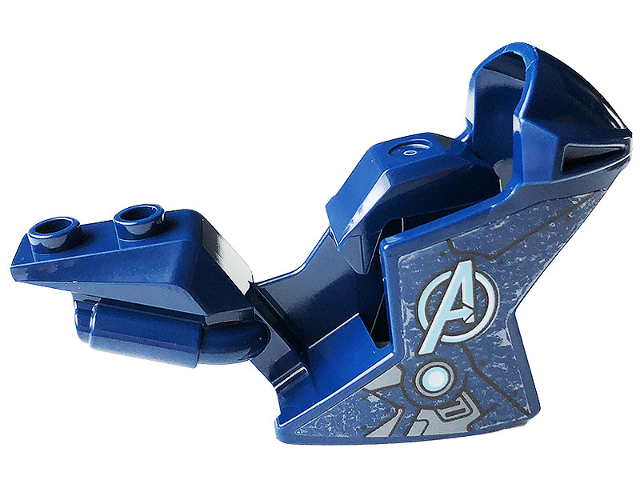 Motorcycle Fairing, Racing (Sport) Bike with Silver Vents, Black Lines, and Avengers Logo Pattern on Both Sides (Stickers) - Set 76166