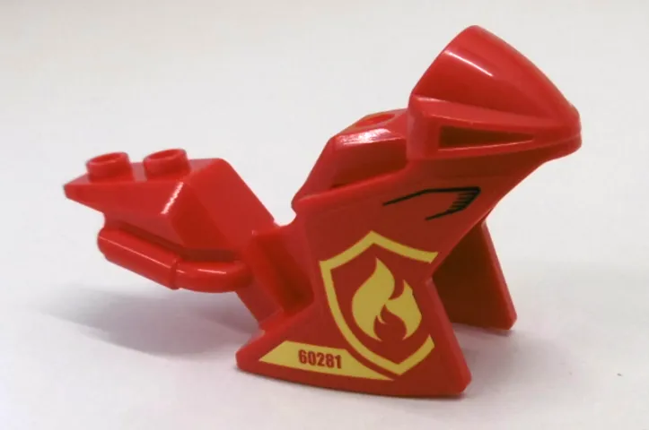 Motorcycle Fairing, Racing (Sport) Bike with '60281' and Fire Logo Badge Pattern on Both Sides (Stickers) - Set 60281