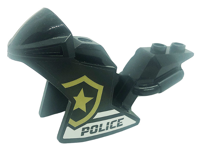 Motorcycle Fairing, Racing (Sport) Bike with 'POLICE', White Stripes, and Gold Star Badge Logo Pattern on Both Sides (Stickers) - Set 60276