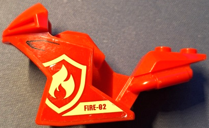 Motorcycle Fairing, Racing (Sport) Bike with 'FIRE-02' and Bright Light Yellow Fire Logo Badge Pattern on Both Sides (Stickers) - Set 60292