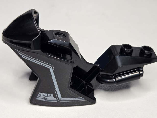 Motorcycle Fairing, Racing (Sport) Bike with Light Bluish Gray Stripe and Mechanical Panels Pattern on Both Sides (Stickers) - Set 76325