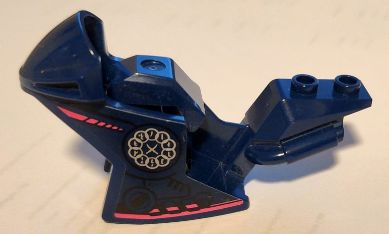 Motorcycle Fairing, Racing (Sport) Bike with Silver Ten Rings Logo and Dark Pink Stripes Pattern on Both Sides (Stickers) - Set 76176