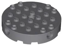 Brick, Round 6 x 6 with 4 Side Pin Holes and Center Hole