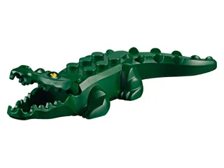 Alligator / Crocodile with 20 Teeth with Yellow Eyes with White Glints Pattern with Light Bluish Gray Technic, Pin 1/2