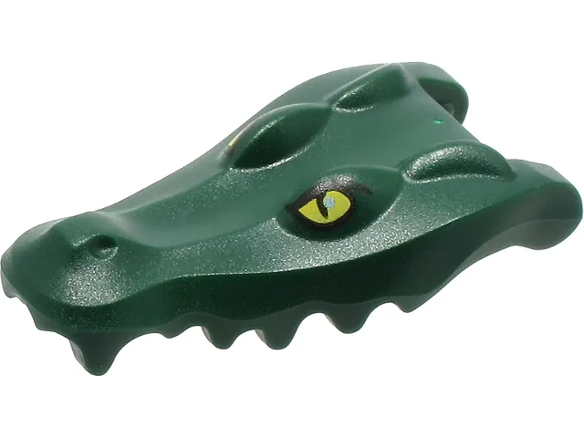 Alligator / Crocodile Head Jaw Upper with Yellow Eyes with White Glints Pattern