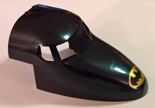 Aircraft Fuselage Forward Top Curved 6 x 10 x 4 with 5 Window Panes with Batman Logo Pattern