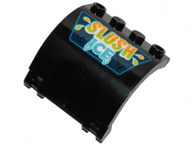 Panel 3 x 4 x 3 Curved with Double Clip Hinge with 'SLUSH ICE' Pattern (Sticker) - Set 40336