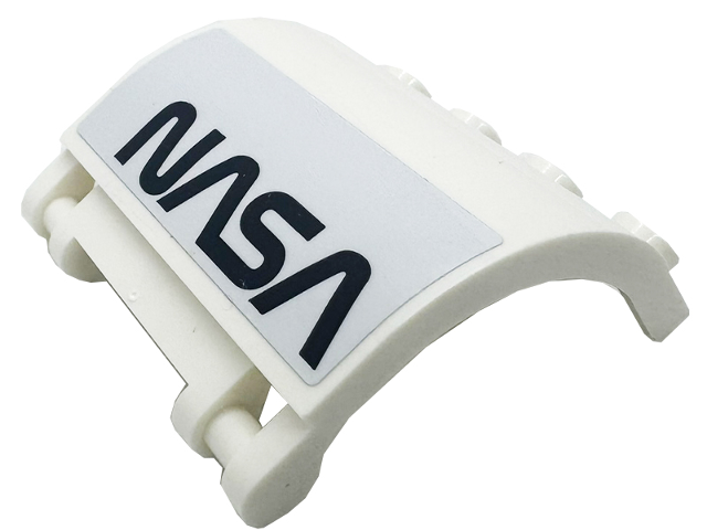 Panel 3 x 4 x 3 Curved with Double Clip Hinge with Black 'NASA' Pattern Model Left Side (Sticker) - Set 41713