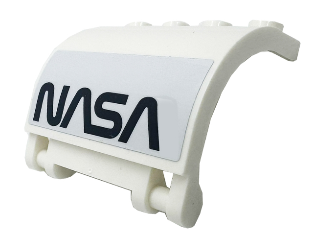 Panel 3 x 4 x 3 Curved with Double Clip Hinge with Black 'NASA' Pattern Model Right Side (Sticker) - Set 41713