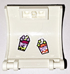 Panel 3 x 4 x 3 Curved with Double Clip Hinge with 2 Bubble Tea Cups with Smiling Faces Pattern (Stickers) - Set 41733