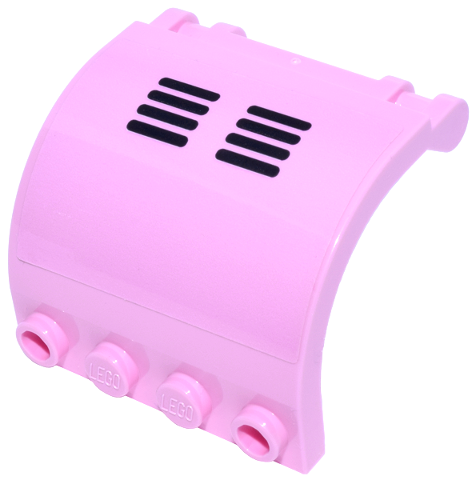 Panel 3 x 4 x 3 Curved with Double Clip Hinge with Black Vent Lines Pattern (Sticker) - Set 72044