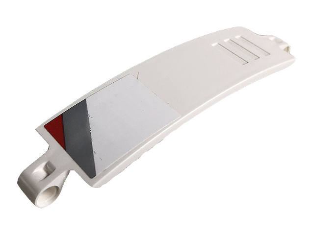 Technic, Panel Curved 3 x 13 with Red and Gray Stripes Pattern Model Left Side (Sticker) - Set 42096