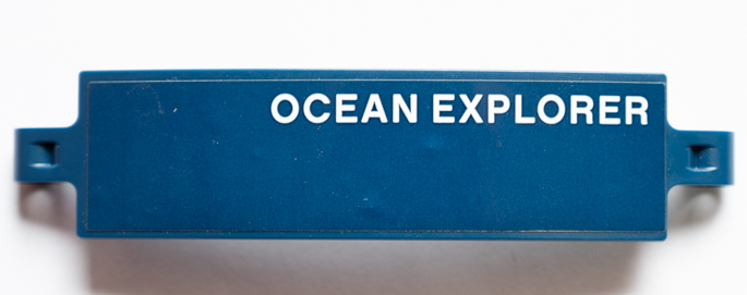 Technic, Panel Curved 3 x 13 with White 'OCEAN EXPLORER' Pattern Model Right Side (Sticker) - Set 42064