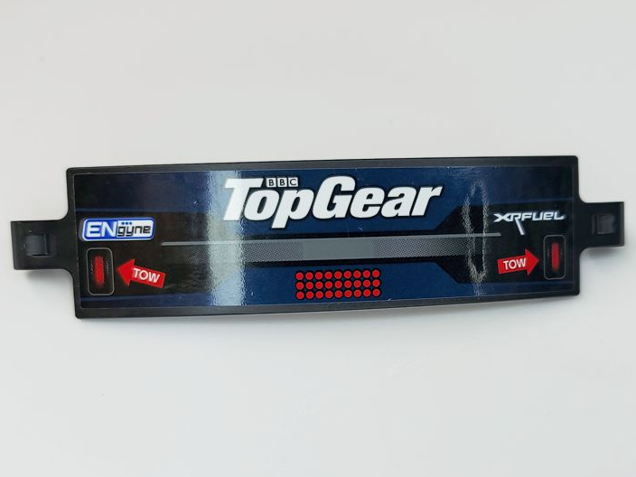 Technic, Panel Curved 3 x 13 with BBC Logo, 'Top Gear', 'ENgyne', 'XRFUeL', Red Dots and Arrows with White 'TOW' Pattern (Sticker) - Set 42109