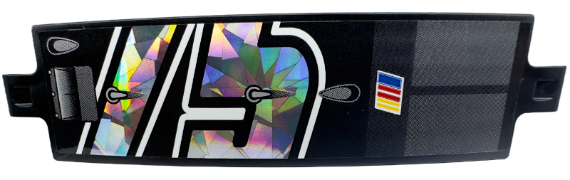 Technic, Panel Curved 3 x 13 with Partial Holographic Number 75 Middle Section and Yellow, Red and Blue NASCAR Logo Pattern (Sticker) - Set 42153