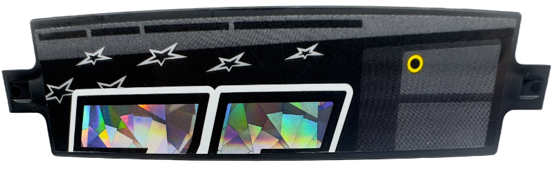 Technic, Panel Curved 3 x 13 with Partial Holographic Number 75 Top Section, Yellow Ring and 6 Stars Pattern (Sticker) - Set 42153