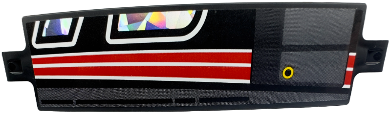 Technic, Panel Curved 3 x 13 with Partial Holographic Number 75 Bottom Section, Yellow Ring and Red and White Stripes Pattern (Sticker) - Set 42153