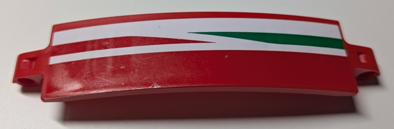 Technic, Panel Curved 3 x 13 with Green and Red Tapered Stripes on White Background Pattern Model Left Side (Sticker) - Set 42125