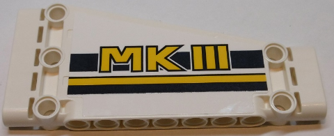 Technic, Panel Plate 5 x 11 x 1 Tapered with 'MKIII' and Dark Blue and Yellow Stripes Pattern Model Left Side (Sticker) - Set 42055