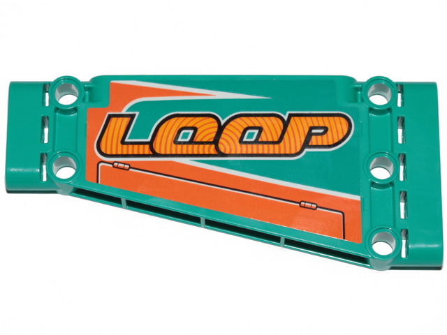 Technic, Panel Plate 5 x 11 x 1 Tapered with Orange Stripes and 'LOOP' Pattern Model Left Side (Sticker) - Set 42117