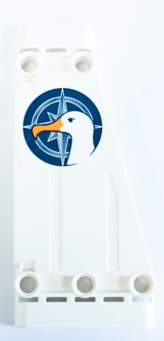 Technic, Panel Plate 5 x 11 x 1 Tapered with Bird Head and Compass Pattern Model Left Side (Sticker) - Set 42064