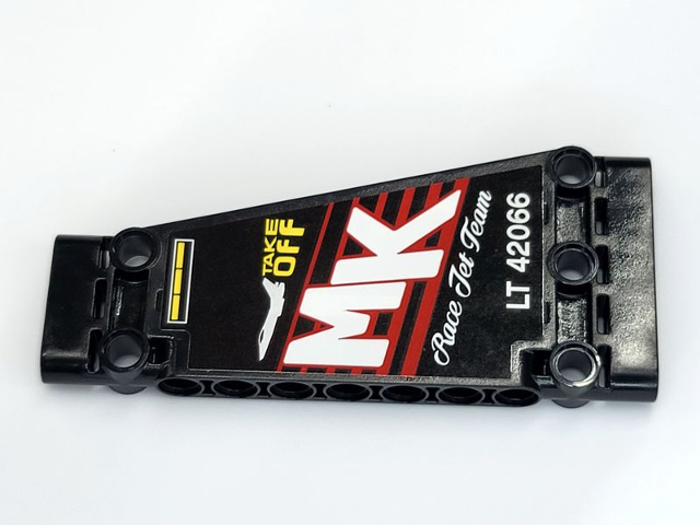 Technic, Panel Plate 5 x 11 x 1 Tapered with 'TAKE OFF', 'MK', 'LT 42066' and 'RACE JET TEAM' Pattern Side A (Sticker) - Set 42066