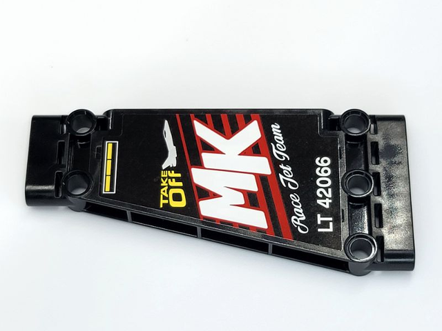 Technic, Panel Plate 5 x 11 x 1 Tapered with 'TAKE OFF', 'MK', 'LT 42066' and 'RACE JET TEAM' Pattern Side B (Sticker) - Set 42066