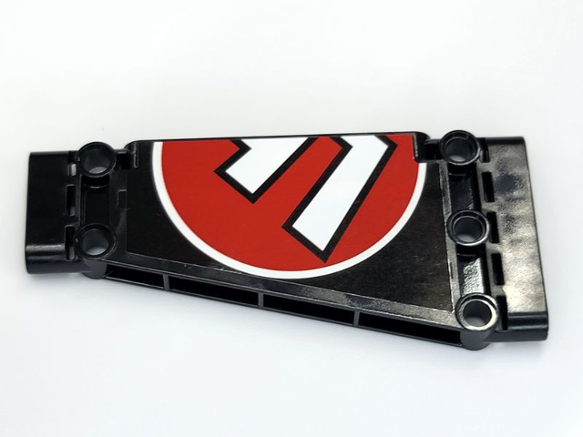 Technic, Panel Plate 5 x 11 x 1 Tapered with Red and White Partial '41' in Circle Pattern Right (Sticker) - Set 42066
