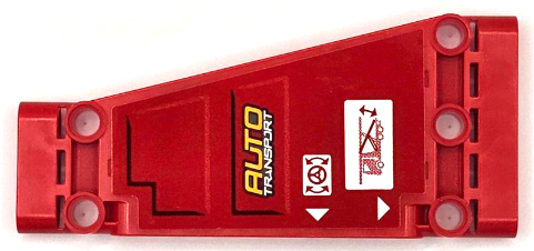 Technic, Panel Plate 5 x 11 x 1 Tapered with 'AUTO TRANSPORT', White Triangles, Cab and Steering Wheel Pattern Model Front Left Side (Sticker) - Set 42098